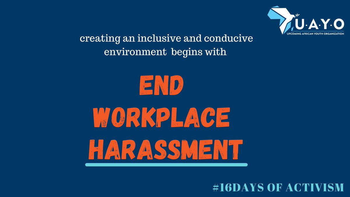 Team productivity depends on the respect and integrity of the leaders and colleagues at work place. We advocate for policies and work ethics to be implemented in work places as well as repercussions to those who breaks them.
#endworkplaceharassment #16DaysOfAction #orangetheworld