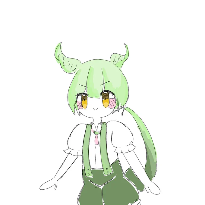 ずんだもん誕生日なのか!!おめでとう!!↓前かいた落描き 