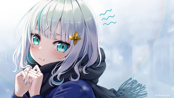 「マフラーありがと…」#マル描いてちょんっ 