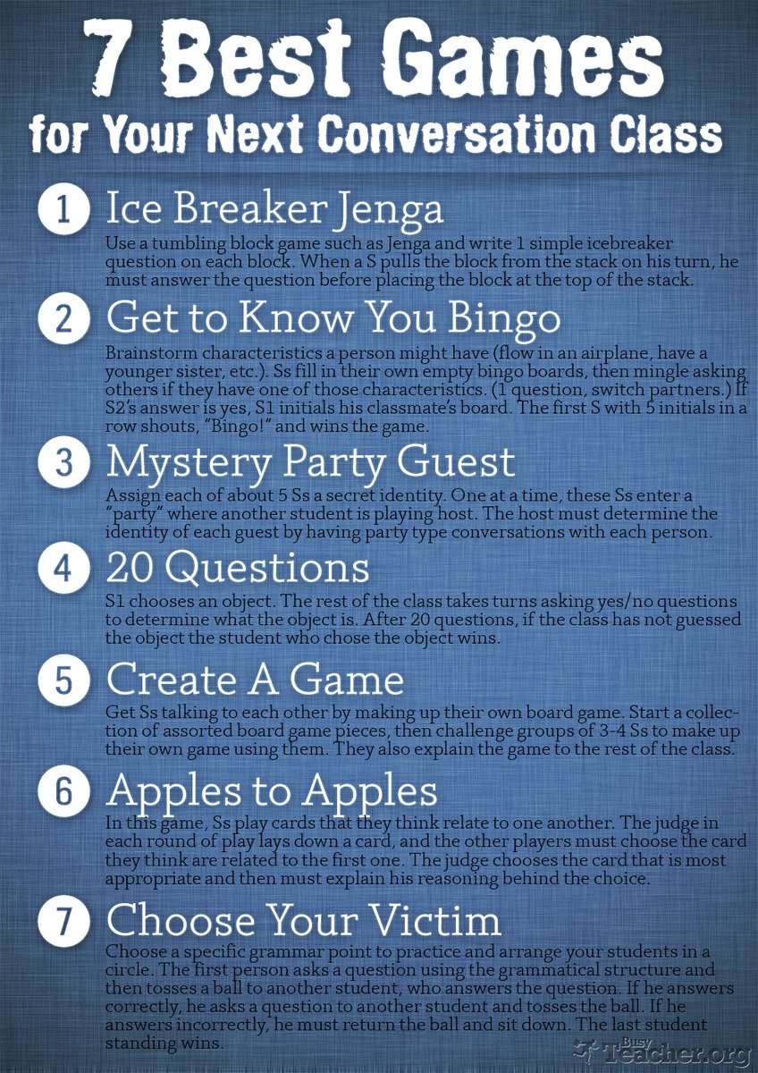Ready for a conversation?

bit.ly/3FkA7pm via <a href="/busyteacher_org/">Busy Teacher</a>
#edchat #teaching #edutwitter #k12