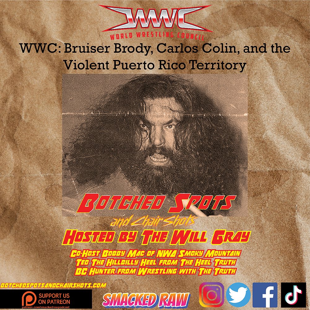 BotSpotChrShots's tweet photo. 🔥Get a history lesson from @BCHunterWWTT and @HillbillyHeel 

⁉️They join @YellowShoeGuy + @justagirl918 

🔥Bruiser Brody + Carlos Colon
⁉️What happened that night?
🔥Does the show always have to go on?
⁉️Out Now on all platforms!

🔗 https://t.co/YIjCiFEZ6L https://t.co/TWeST5gEy2