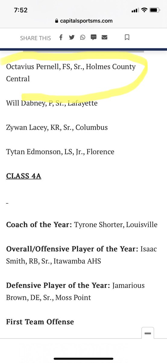 Congratulations to <a href="/DequariousWhite/">DeQuarious White</a> on being named 1st Team All State (5A), <a href="/jayrockk9/">joseph head</a> 2nd Team All State, and <a href="/Buckwrld7/">Octavious Pernell</a> 2nd Team All State, voted by a committee of 5A Head Coaches!!