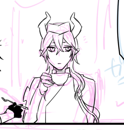 ツノ太郎はとりあえずツノ描いたらそれっぽくなるから描きやすいなぁ～ 