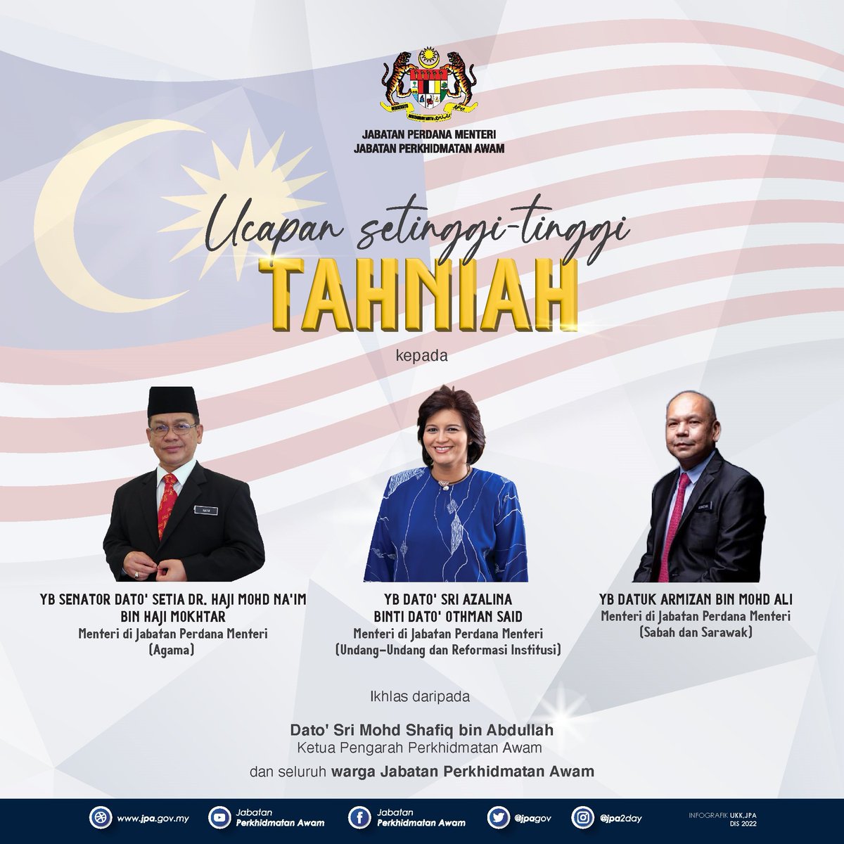 Jabatan perkhidmatan awam on twitter 1 2 ucapan setinggi tinggi