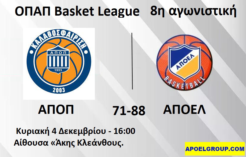 apoelgroup's tweet photo. ΑΠΟΠ 71-88 ΑΠΟΕΛ
ΤΕΛΟΣ ΤΟΥ ΑΓΩΝΑ
7 στα 7 και για την καλαθοσφαιρική μας ομάδα
#BASKET #PAFOS #APOEL #APOELBC . https://t.co/3zv33VEKDv