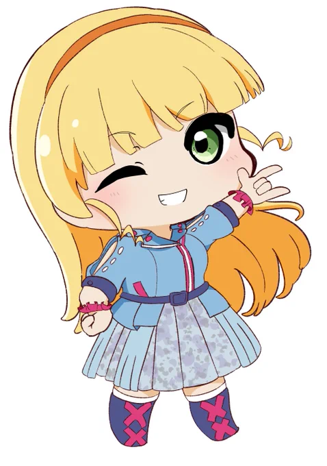#宮城からGOリスタートでの企画用に描いた Liella!のミニキャラ貼ります。特にオニナッツが思い通りに描けて満足!#Liella#鬼塚夏美#澁谷かのん#平安名すみれ#lovelive 