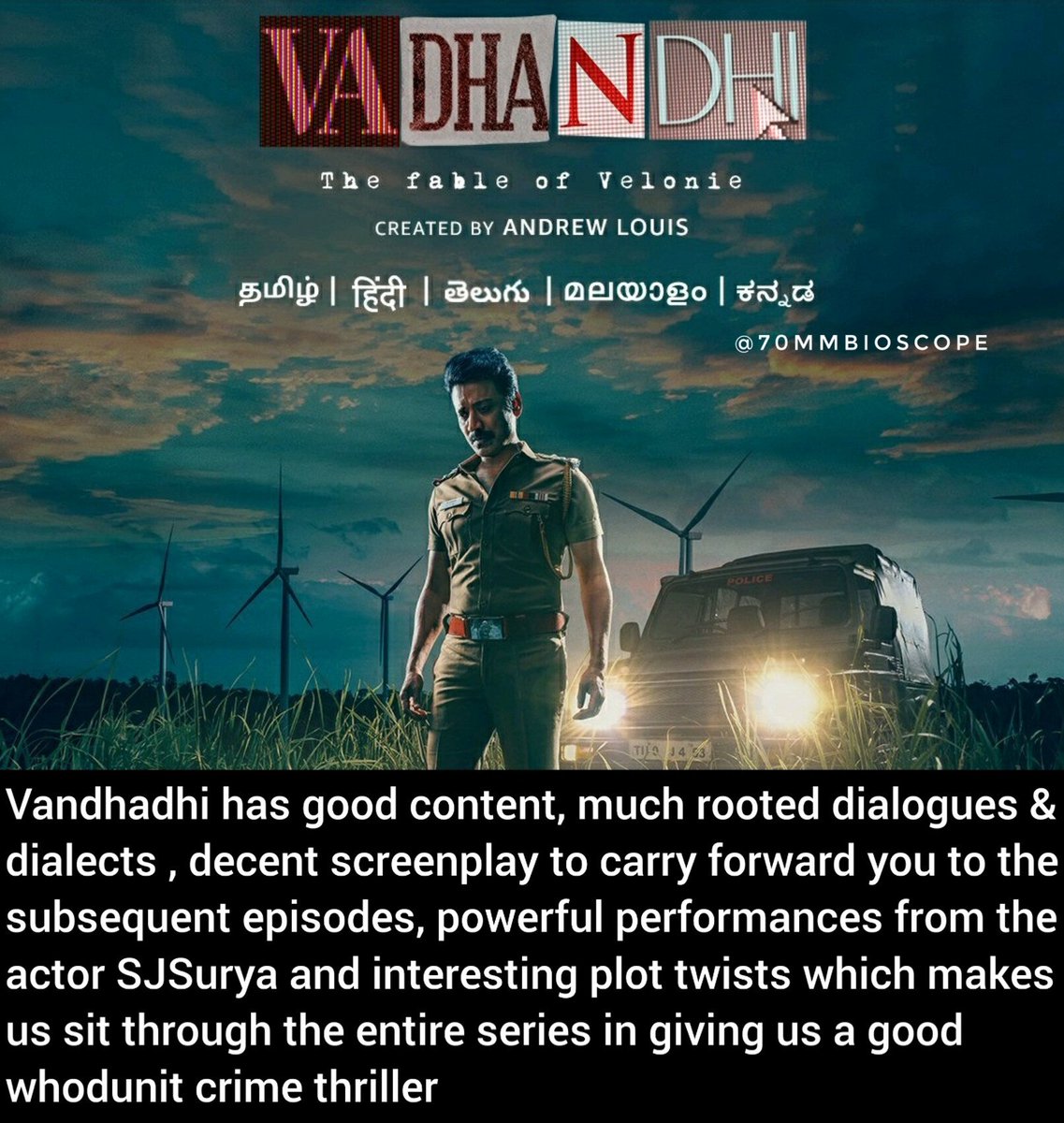 JaiKishore_K's tweet photo. #Vadhandhi #thefableofvelonie
#sjsurya #pushkarshotri
#andrewlouis #70mmbioscope #the70mmview https://t.co/jLkyChzkff