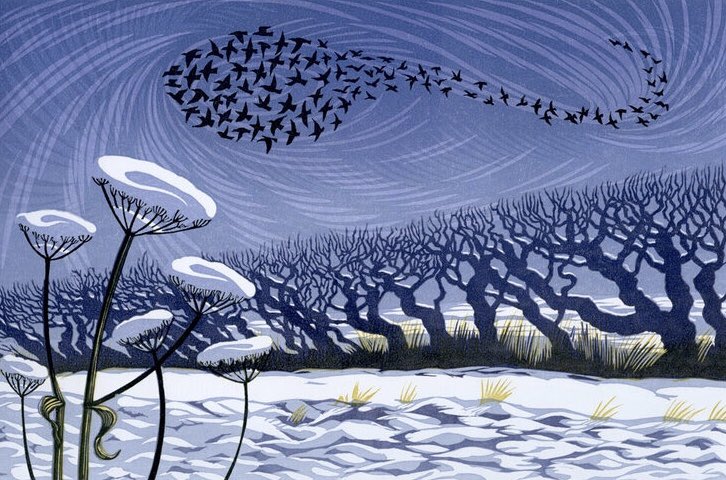 frome_maude's tweet image. “How like a winter hath my absence been from thee, the pleasure of the fleeting year!”

Sonnet 97

Snow Starlings by Nikki Bower
#ShakespeareSunday #winter #FolkloreSunday #GothicAdvent #snow #art #WinterSolstice
