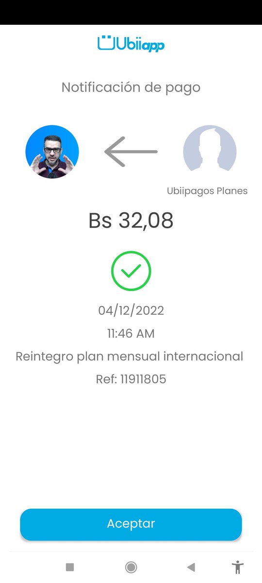 elprofep2p's tweet photo. Me acaban de reintegrar el plan internacional de @SomosUbiiapp #ubiiapp #ubii . Están aplicando lo expuesto en el comunicado de la @SudebanVzla https://t.co/PCbhLNmLB2