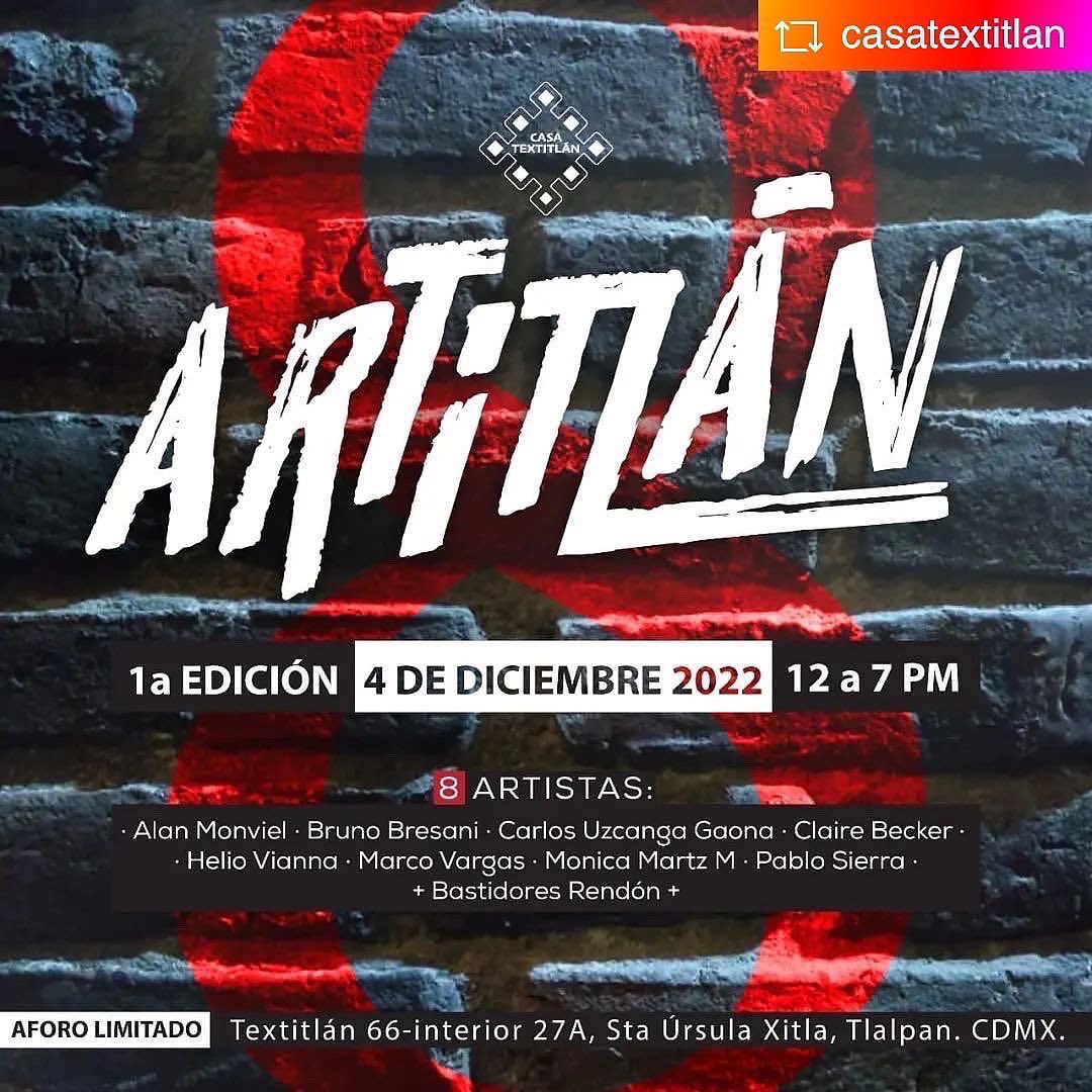 zonaderiesgoart's tweet photo. #SaveTheDate para nuestra última exhibición pop-up del 2022 en Casa Textitlán!
#artesvisuales #fotografia #fineart #grabado #pintura #collage #dibujo #ilustración #escultura #prints #tlalpancentro #tlalpan #dfsur #cdmxsur #bazar #nft #bazardearte #exposiciondearte #bazarcdmx https://t.co/d3lZ2G5UxU