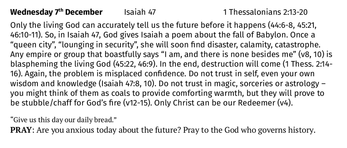 Wednesday 7th December 2022
Isaiah 47 and 1 Thessalonians 2:13-20
#JesusIsGoodNews