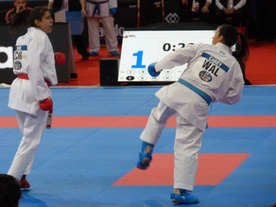 HollyHowlett5's tweet photo. 10 years ago today was one of the best days of my life competing at the WKF World Karate Championships in Paris in front of 20,000 spectators. I think this pic was the 4th round against Venezuela which I won 3:2. I lost to Greece 2:1 in the next round, but loved every second! https://t.co/dYc2PSZH62