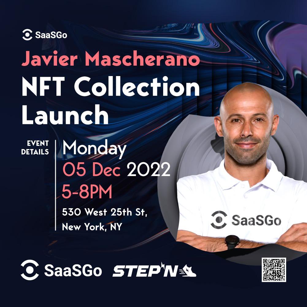 I'll attend my exclusive NFT Collection Launch event in NYC on Dec5! All credit goes to the amazing team @SaaSGoOfficial for helping me create both my limited WorldCup NFT sneaker collection and my own NFT marketplace and experience Web3 in the @Stepnofficial game! Can't wait!