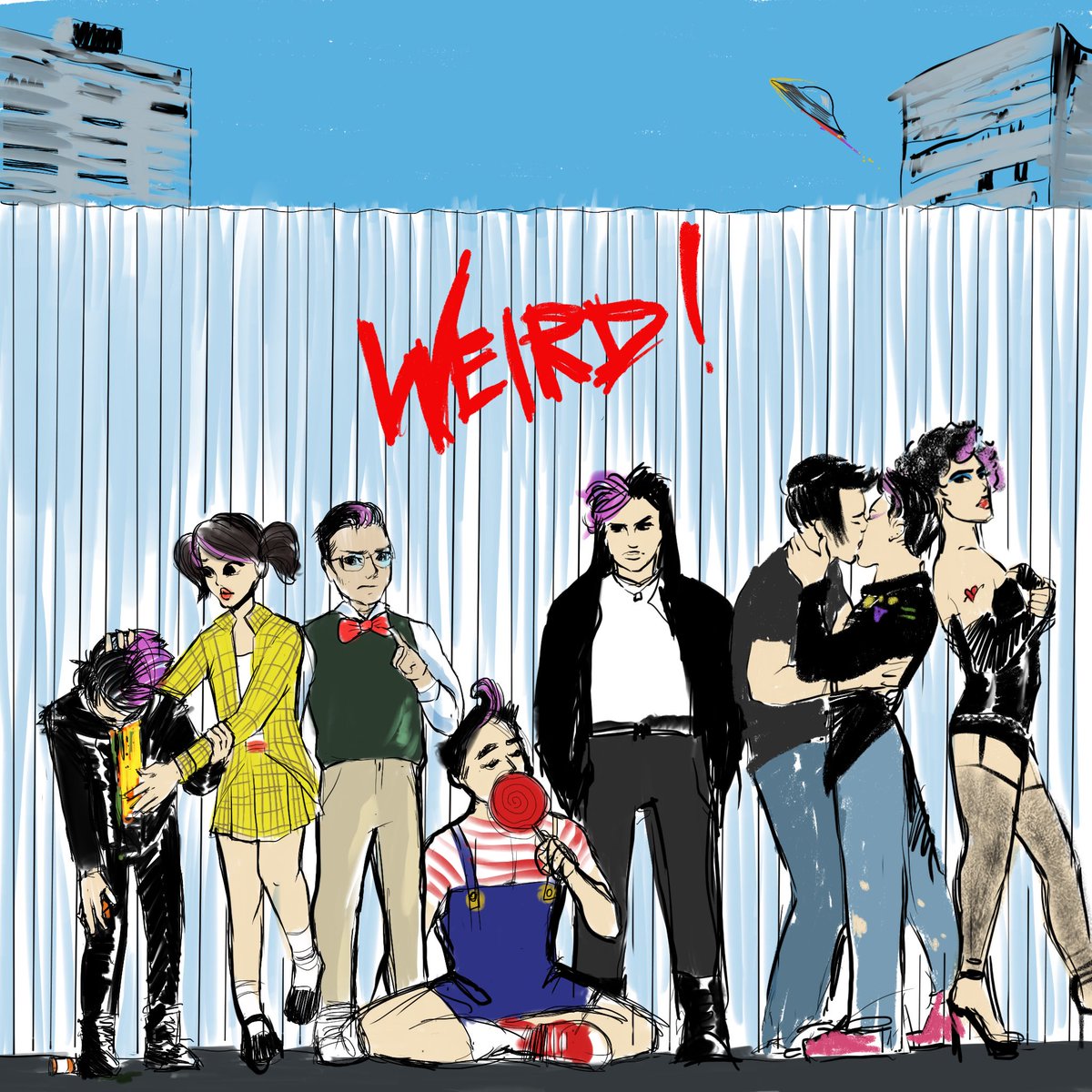 two years of “weird!”. this album changed my life. thankyou for everythin. wanted to show you the first sketch of the cover. lol. stay #weird (especially today) xx