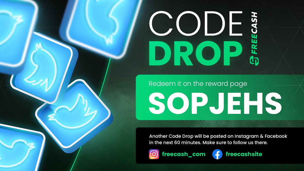 freecashcom's tweet photo. CODE DROP! 😎 
This one has a requirement: Must have earned at least $1 in the last 7 days.

In the next 60 minutes we will post another code on Instagram &amp; Facebook.
Make sure to follow us there to not miss out on it!

▶️ https://t.co/HoYkqb4TBj
▶️ https://t.co/oeHK47FNAW https://t.co/4JCC43I7Wi