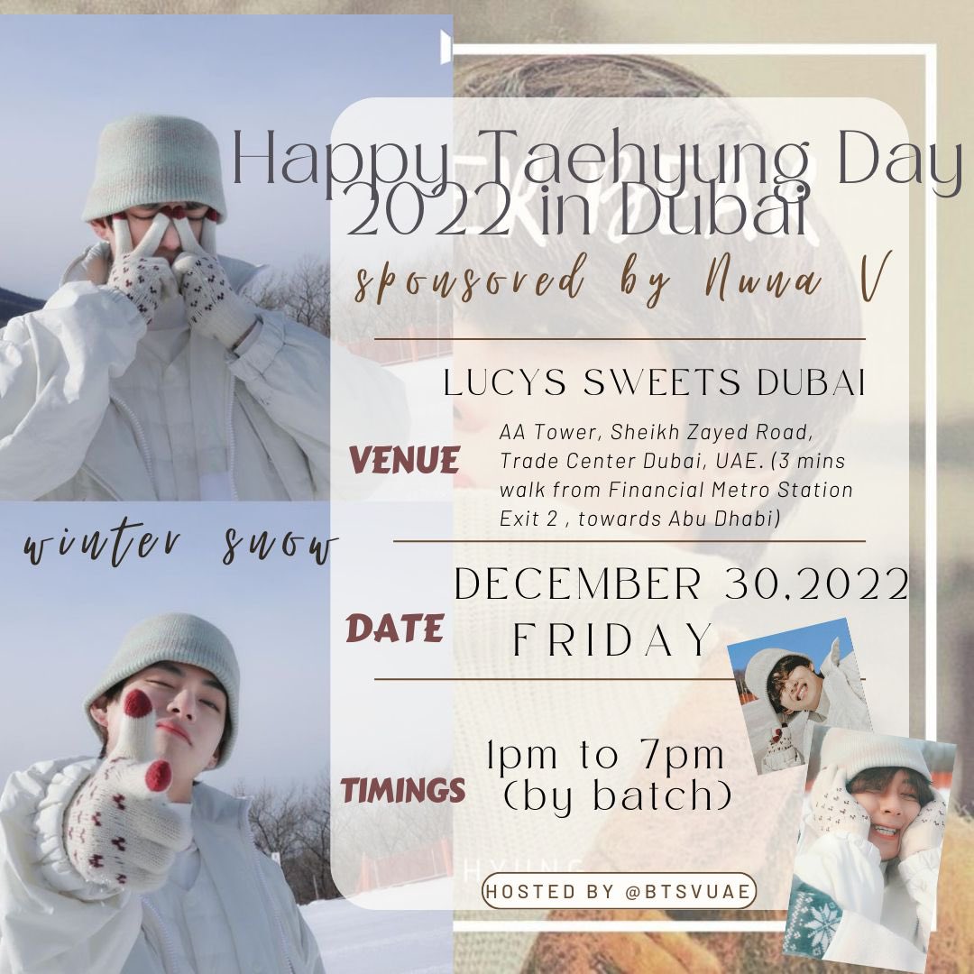 UAE_BTSV's tweet photo. 📢UPDATES on #2022HAPPYVDAY by @_nuna_V in 🇦🇪 Emirates 

📝 Registration will be posted soon. Please anticipate 🫶 https://t.co/yo9bAHIqtC
