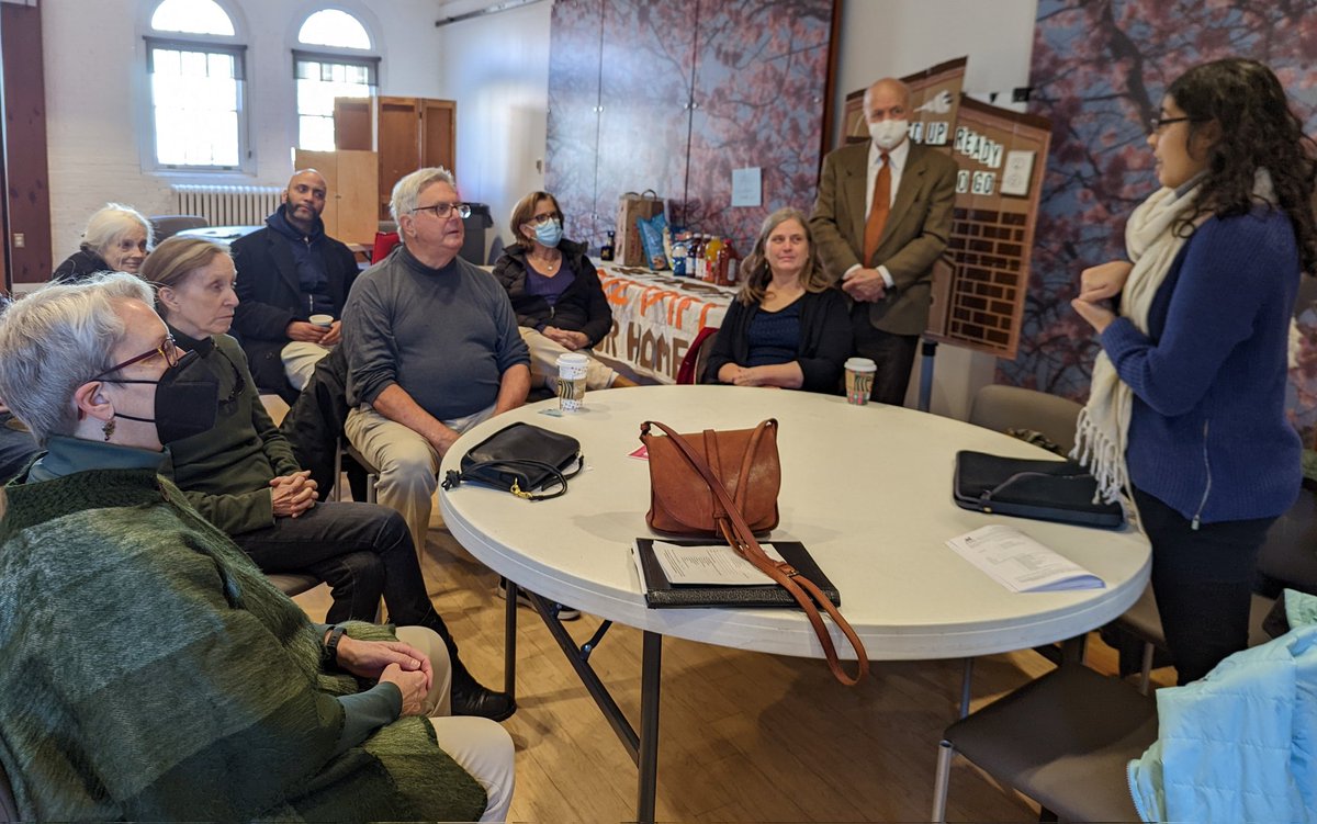 IPLdmv's tweet photo. We're at St. Mark's Capitol Hill this morning with @WIN_DC, talking about the harms of burning methane in the church kitchen, in our homes across the District, and beyond. #climatepulpits #gasleaks https://t.co/1yAZH9jsEB