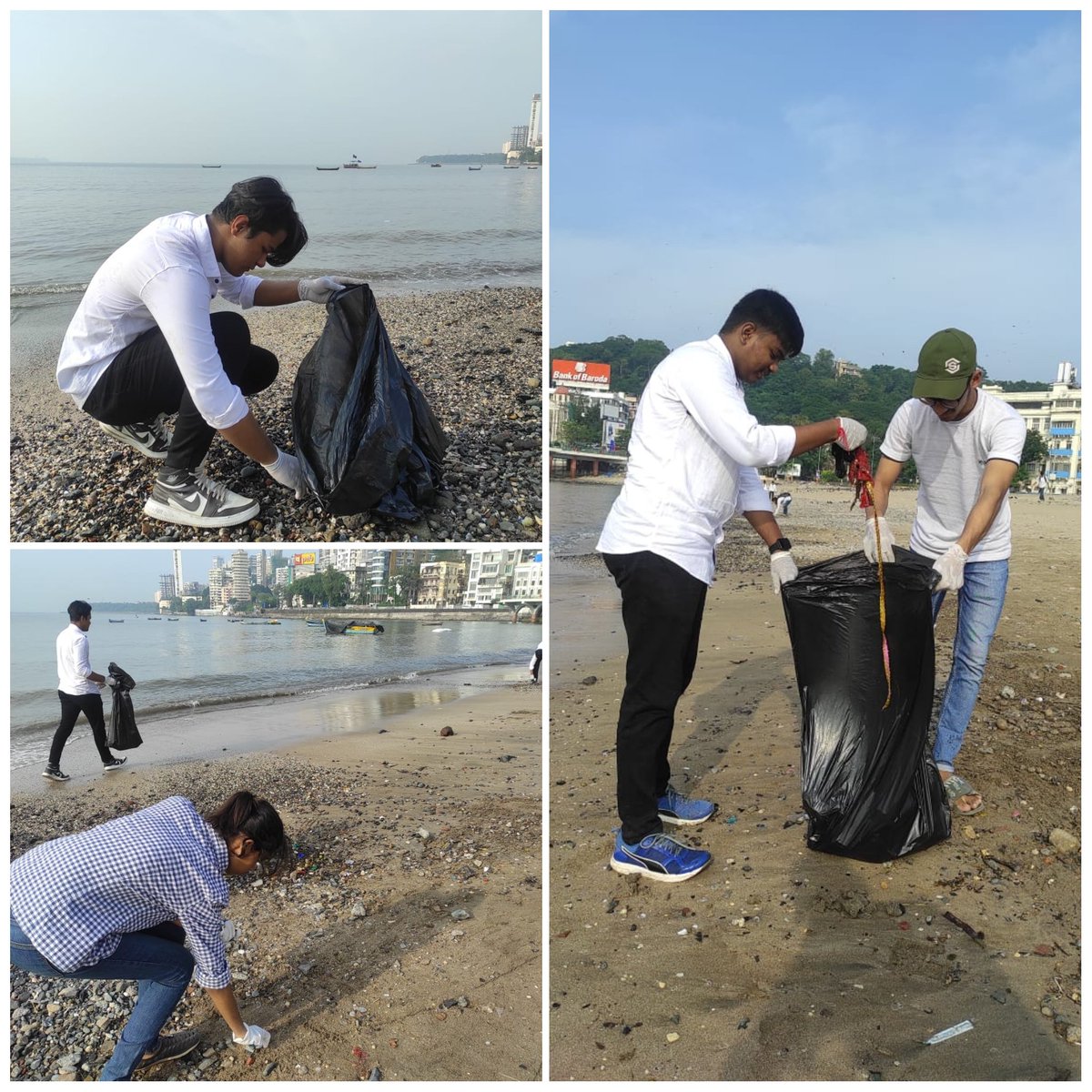 nss_llrc's tweet photo. NSS UNIT of Lala Lajpatrai College participated in MEGA BEACH CLEAN UP drive on 19th October 2022 at Girgaon chowpaty. Volunteers collected  plastic waste and cleaned the surrounding areas. Our work was feliciated by DR PRASHANT KUMAR WALANJE the state NSS Officer. @_NSSIndia https://t.co/2y9awbZlD1
