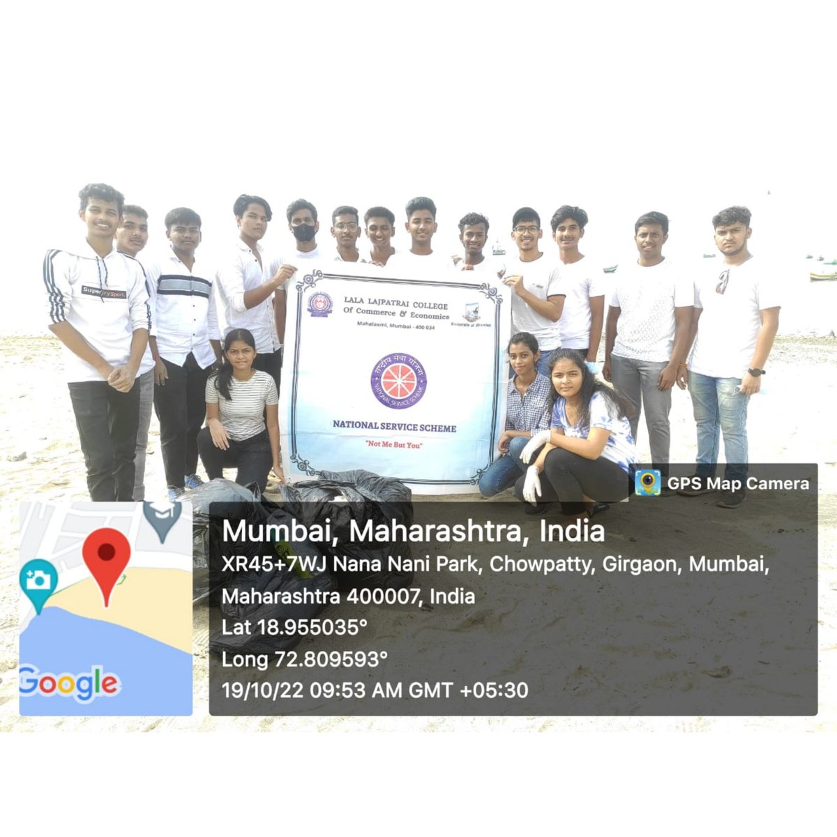 NSS UNIT of Lala Lajpatrai College participated in MEGA BEACH CLEAN UP drive on 19th October 2022 at Girgaon chowpaty. Volunteers collected  plastic waste and cleaned the surrounding areas. Our work was feliciated by DR PRASHANT KUMAR WALANJE the state NSS Officer. <a href="/_NSSIndia/">NSS India</a>