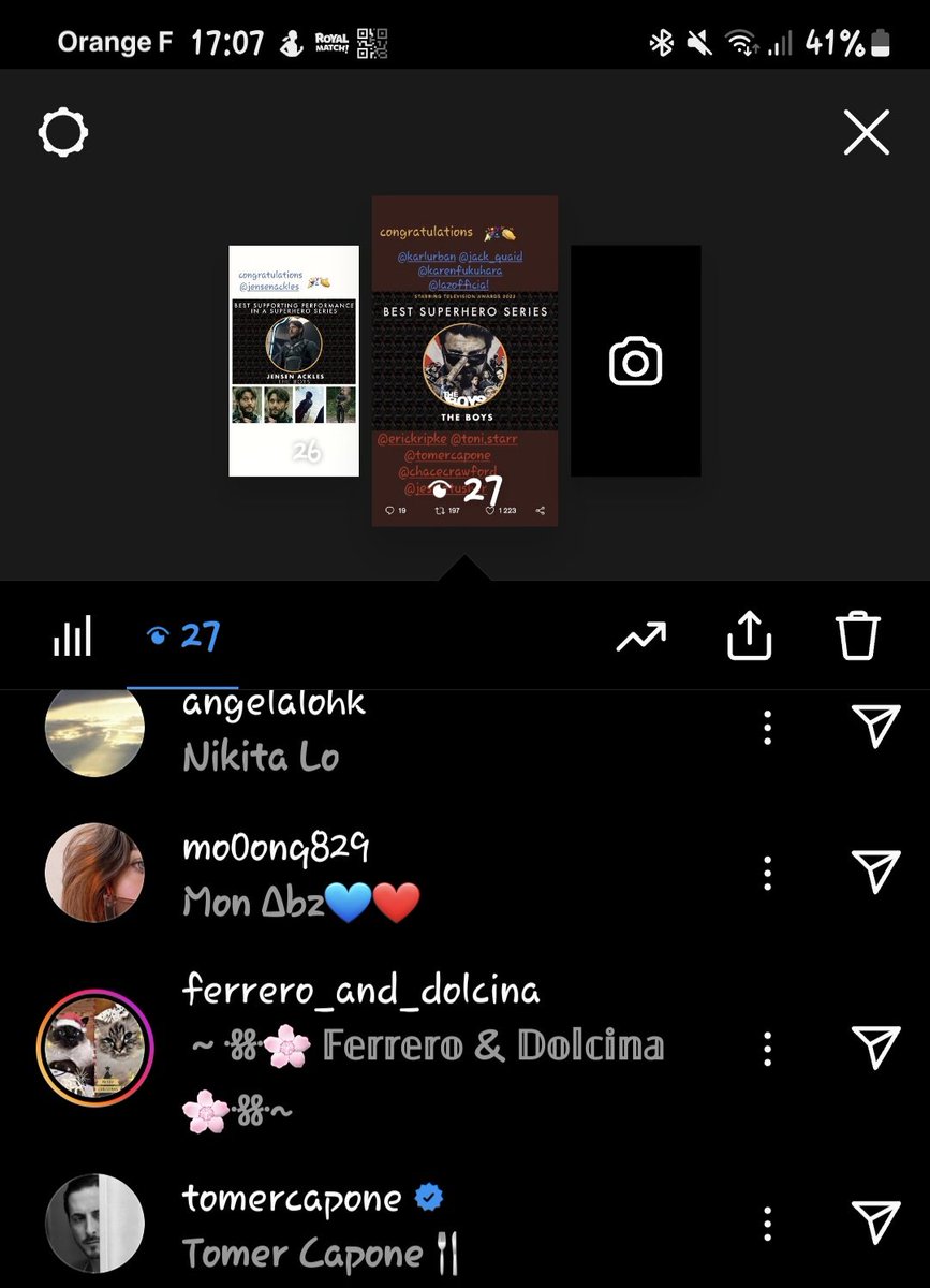 oh my god 😱 @lazofficial and #tomercapone like my story on IG ❤️ they made my day 😊
thanks guys 🫶 @TheBoysTV