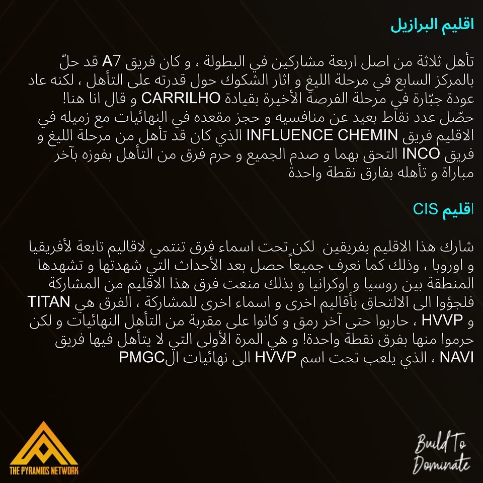 PyramidsNetwork's tweet image. PMGC FINALS 2022 🏆

وصلنا الى بداية النهاية ، و للأسف الاقليم العربي بعد ان كانت له الحصة الاكبر في عدد المشاركات من بعد تايلاند ، خمسة مقاعد ، خمسة فرق في البطولة و لم يتأهل منهم أحد ! 

#pyramids_network  #Esports