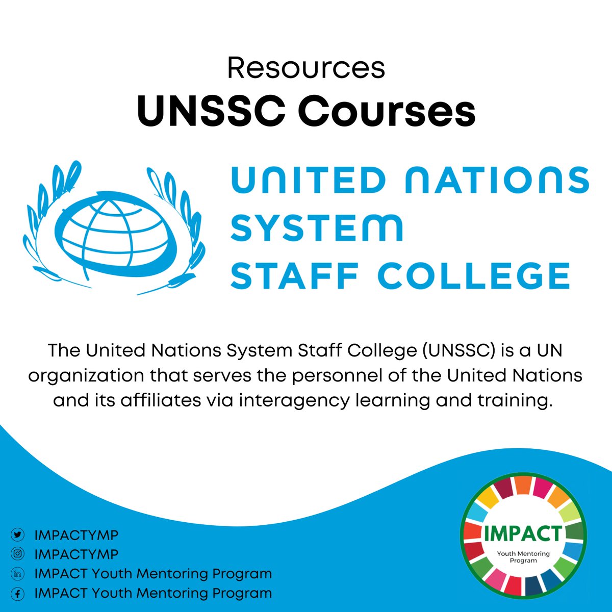ImpactYMP's tweet photo. Want to advance your #professionaldevelopment and unleash your #potential to foster a more peaceful, sustainable, and equitable future?

The @UNSSC serves UN personnel and others via interagency learning and training. Find (free) courses here and apply: https://t.co/NQce71bLNi https://t.co/UQEiX6Xtnd