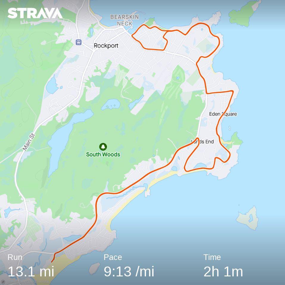 Beautiful half by the sparkling ocean. A lot slower than my PB 1:53 but I must say this course was not flat at any given point! Great practice for Boston and training in Bavaria coming up soon!