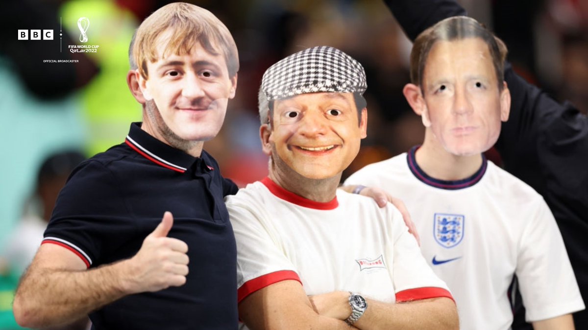BBCMOTD's tweet photo. "Got our Rodney and Del Boy masks, good to go"🤝

"Wait what am I gonna wear gonna wear then?"

"...Daniel Craig?"

#BBCFootball #BBCWorldCup https://t.co/Z1vRpg2euj
