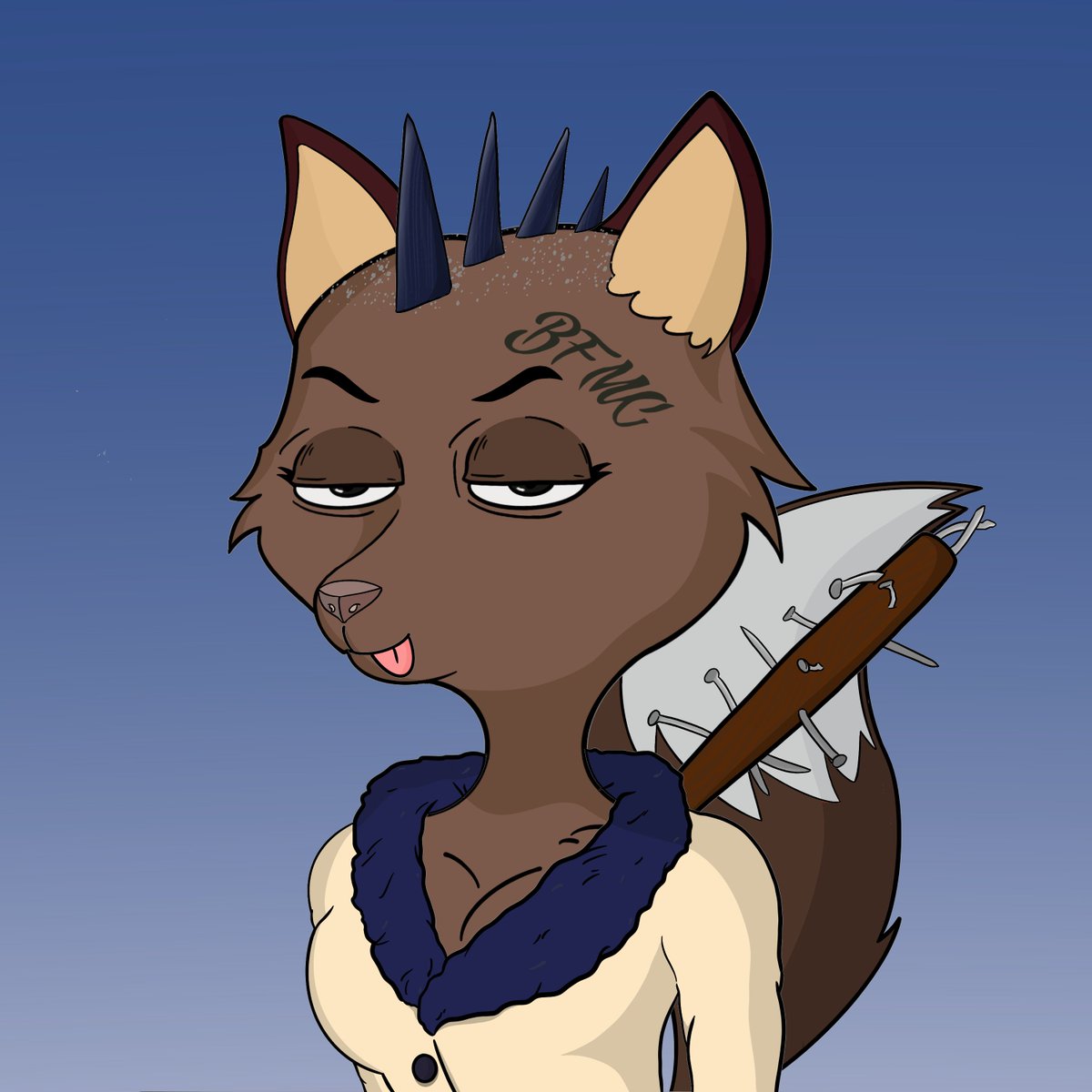 Toverberg5's tweet photo. Her fur coat kept her warm at cold evenings. She was very particular what to wear. It needed to match with her spiked hair so when she laid her eyes on this she didn't think one second! She looks marvelous ❤️‍🔥(and i have two new traits but don't tell her that) 🤣 @BadFoxMC 🦊 https://t.co/uGcJdEawgK
