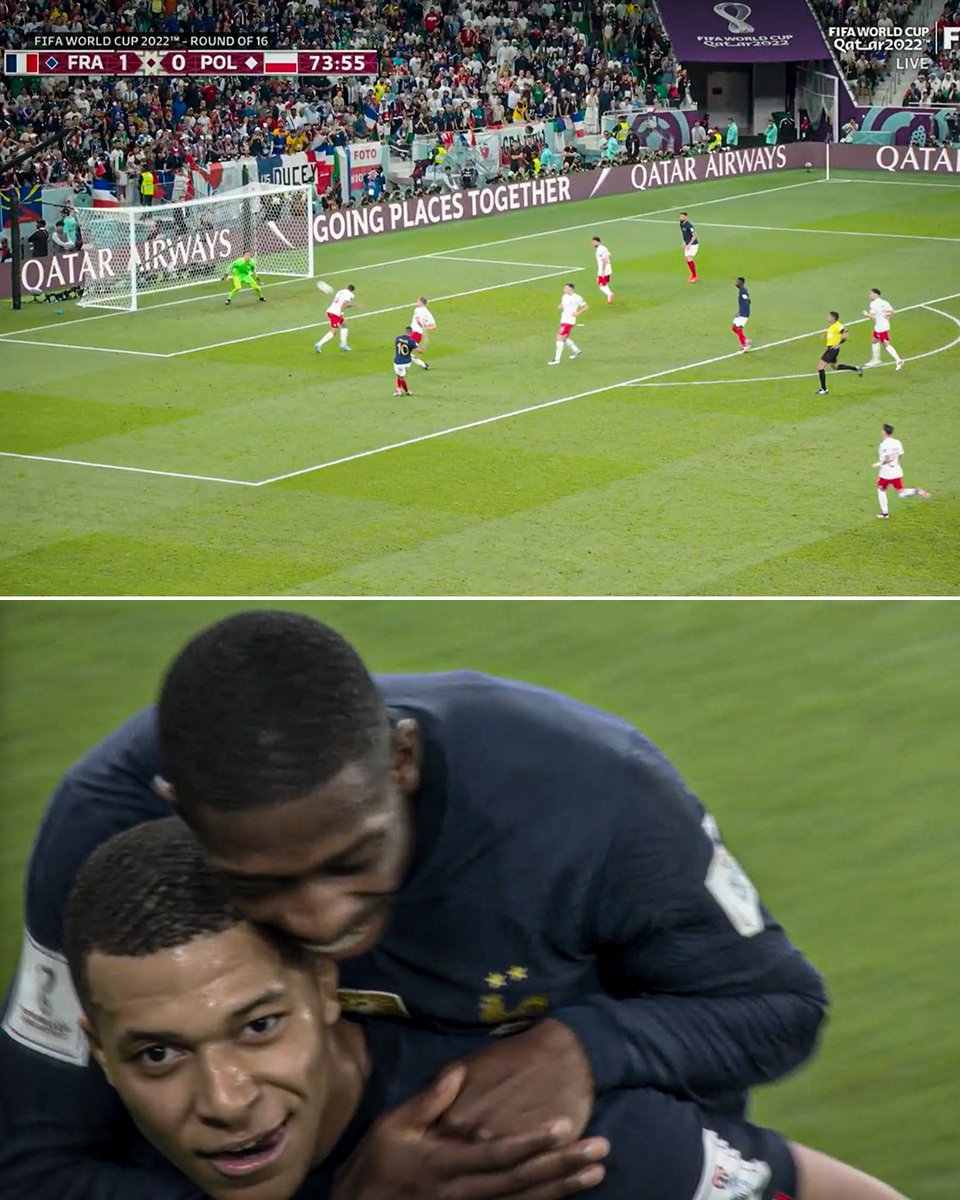ESPNFC's tweet photo. MBAPPE WHAT A FINISH TO MAKE IT 2-0 🇫🇷 https://t.co/2wKjFVVeso