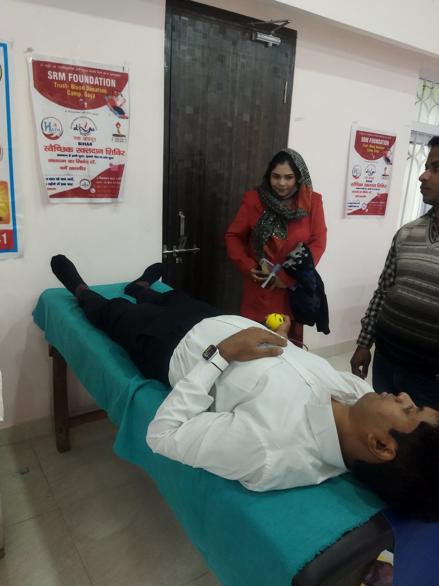 SRMFoundationT's tweet photo. SRM Foundation  #HATH (health awareness program) successfully organised blood donation camp in association with #DIYA (Youth wing of #Gyatri Pariwar) at Indian #Red_Cross Society, Gaya with the help of #ANM Medical College and Hospital. https://t.co/pat8UrAdvg