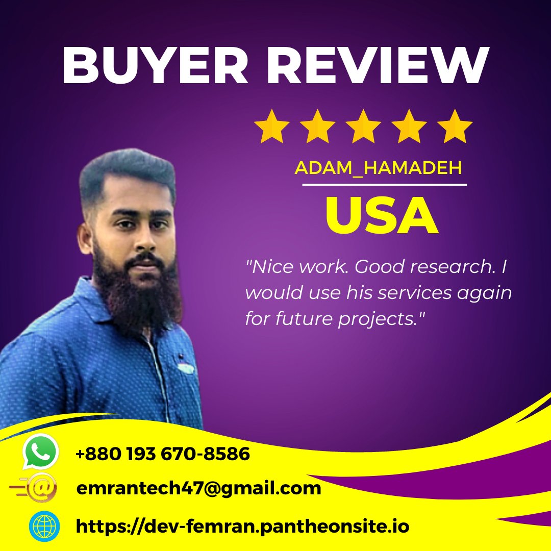 SkipTracing19's tweet photo. #b2bleadgeneration is one of the most important ways to get clients and increase #sales
Positive #feedback is the most important for a #freelancing #career.
https://t.co/EkVfD3lLug
#email at emrantech47@gmail.com
#b3b #leadgeneration #businessleads #linkedinleadgeneration #revire https://t.co/92REPArE12