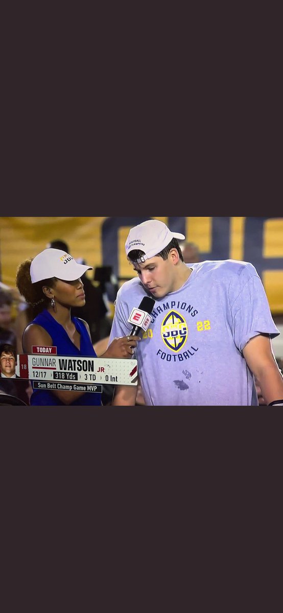 sportsguymarv's tweet photo. SunBelt Champ and MVP of Game!! LehGo!! @gunnar_18 https://t.co/5egkLhJ6Fv