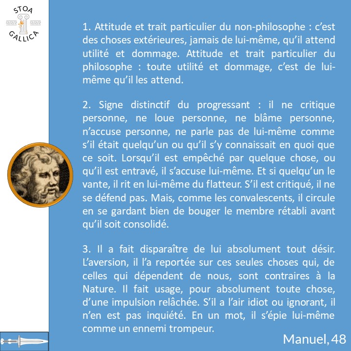StoaGallica's tweet image. Epictète, Manuel, chapitre 48: devenir philosophe.
#lecturesuivie #Manuel #Epictète #stoïcisme #philosophie