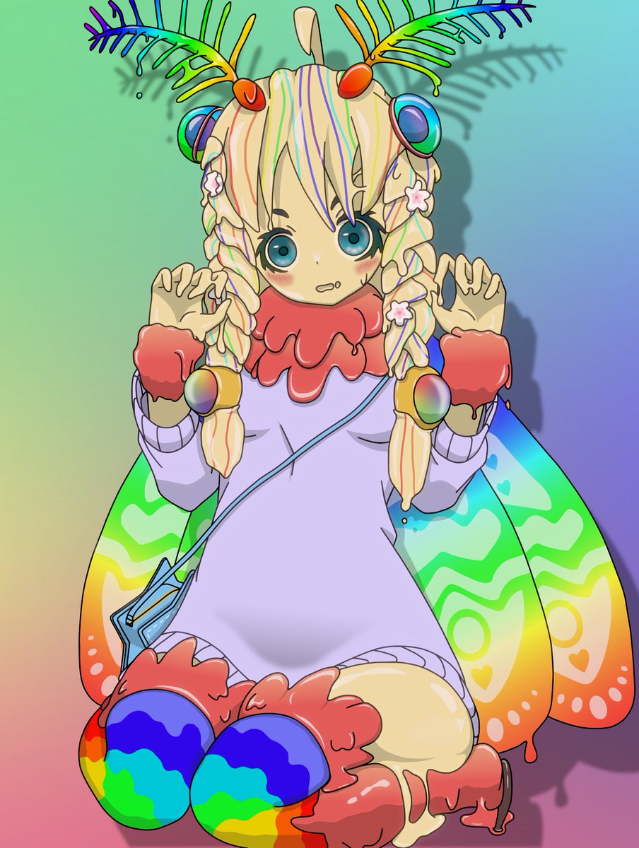 _Hixan_'s tweet photo. MiraiKasami's moth as a slime! https://t.co/je9Aa5vAgw