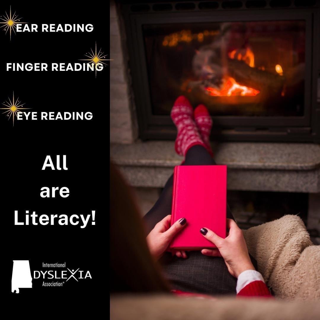 ➡️Dyslexic Author and Attorney Ben Foss breaks down reading styles in his book "The Dyslexia Empowerment Plan: A Blue Print to Renew Your Child's Confidence and Love of Learning." Ear, finger, or eye reading - it is all literacy. 📖 Cuddle up with a good book in December!🎁❤️