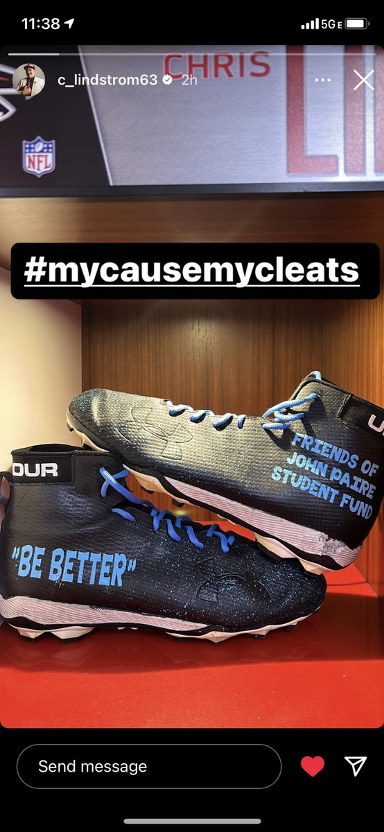 Coach_Dugan's tweet photo. Two great causes! So proud!!! #MyCauseMyCleats @alindstrom7070 @C_Lindstrom63 https://t.co/gzOHJ2CpYM