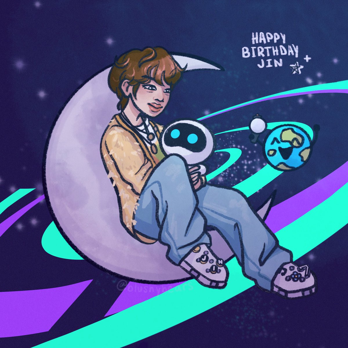 happy birthday to our astronaut💜🌙🫂 we’ll cheer you on while you’re away

#HappyBirthdayJin
#HappyJINday
#SuperstarJinDay
#TheAstronautDay
#NoOneElseButJin
#OurEternalLoveJin