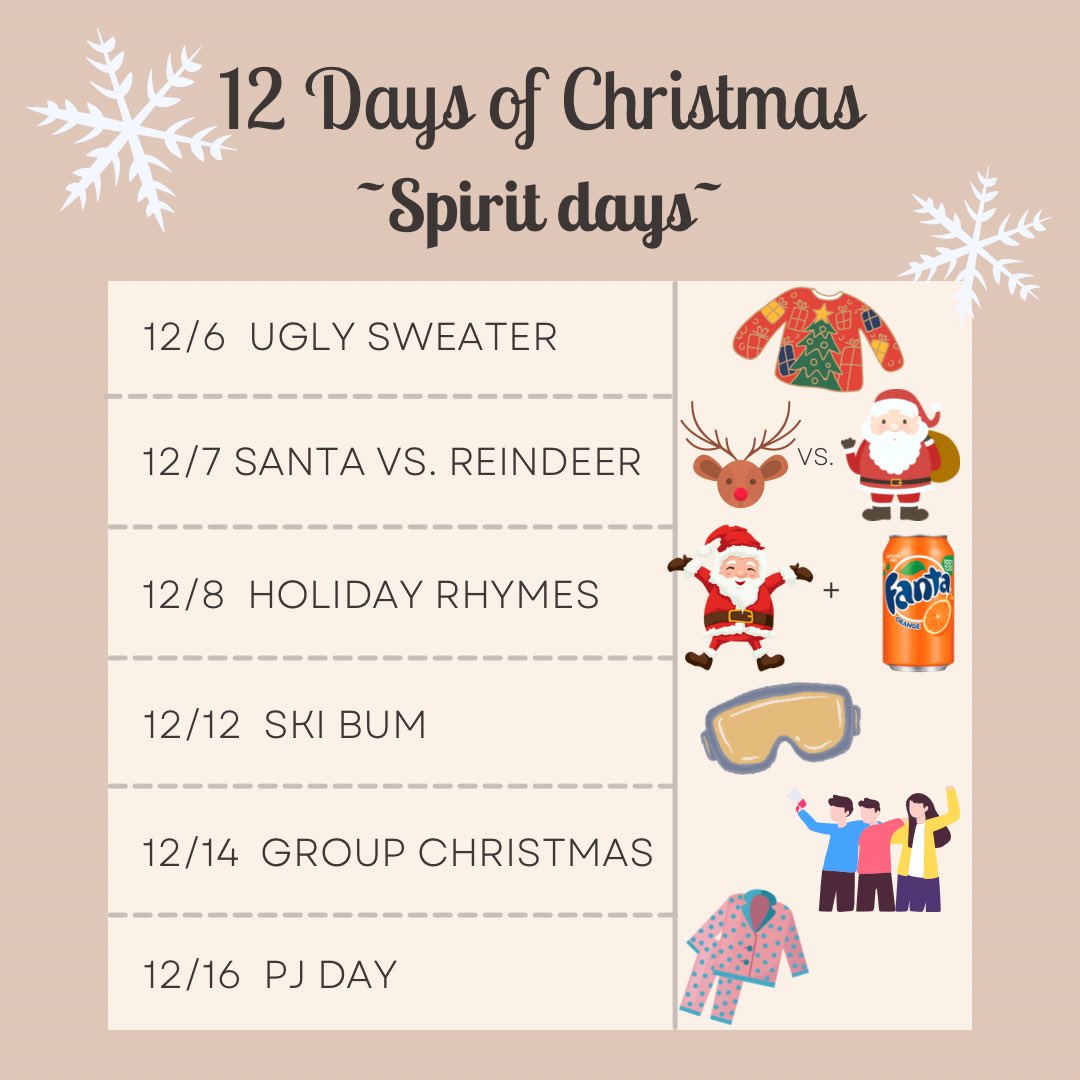 PalisadeSchool's tweet photo. 12 DOC spirit days!! I hope to see all of you dressing up and showing your school spirit!! https://t.co/pCDDXzEnaY