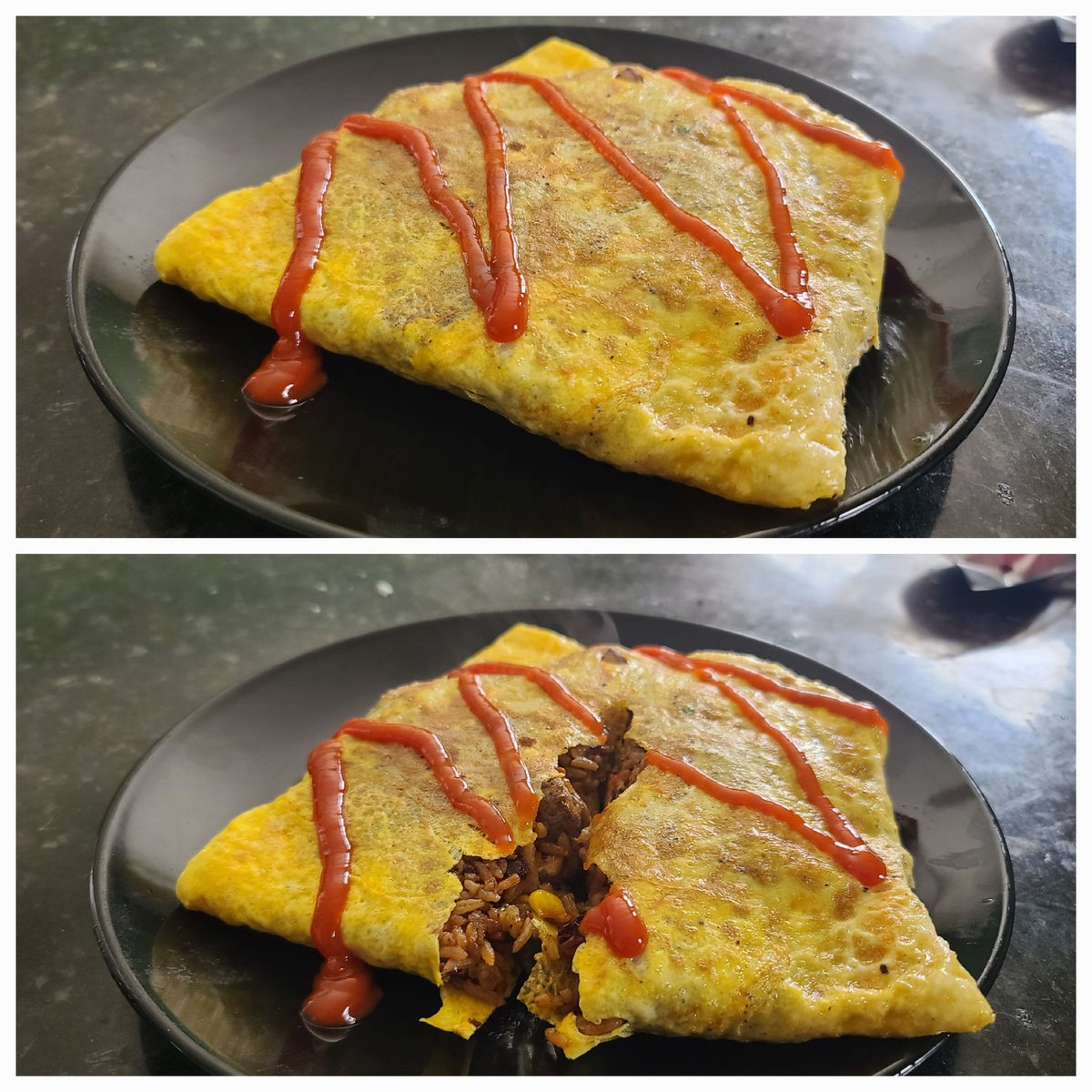 VETCOS1's tweet photo. Ghost Peper Omurice (Japanese Rice Omlet). First time making it, came out better than I expected. Seen it in so many animes that had to make an attempt.
#animefood #animecooking https://t.co/8h0Jg7TpUS