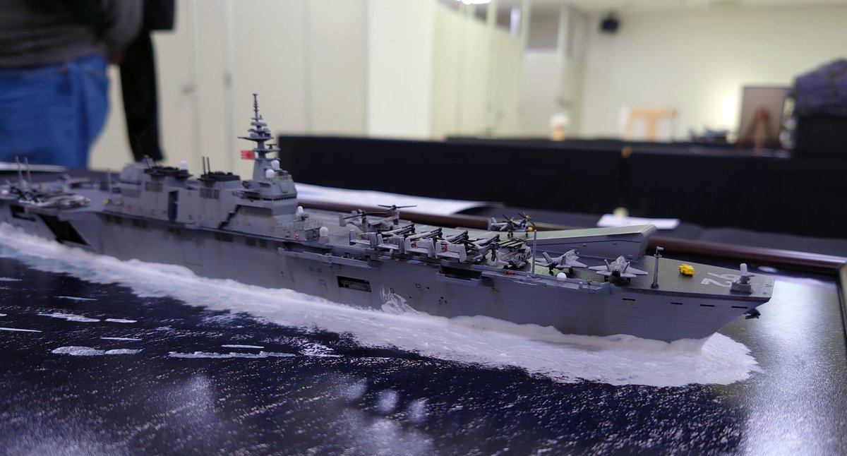 ShipScale's tweet photo. My submission to IPMS Japan show. 1/700 Tamiya Ibuki. I didn't win any prize, but I am happy to have shown it.
#海上自衛隊 #scalemodel #プラモデル #JMSDF #Zipang #ジパング #plasticmodel #tamiya #空母いぶき #ipmsjapan #IPMSモデラーズセレブレーション2022 https://t.co/NrtsTdJylN