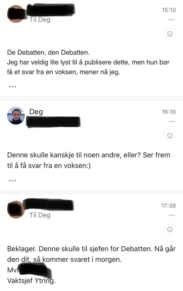 Kritiserte Debattens siste klima-sendinger på Facebook, og sendte inn til <a href="/NRKno/">NRK</a> Ytring. De svarte raskt - kjekt med ærlig tilbakemelding ihvertfall☺️