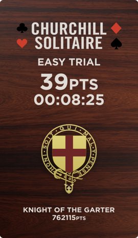 risDC's tweet image. Surrender! I earned 39 points  to be in Churchill Solitaire. Can  buyi  n