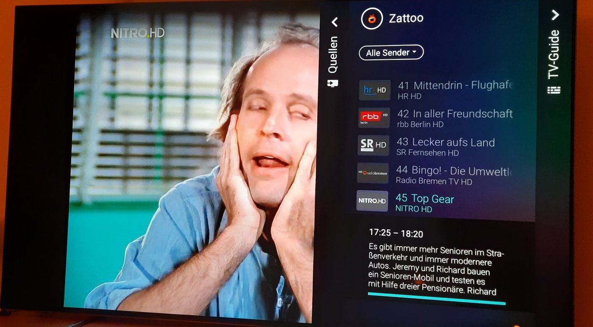 Bringt das doch endlich Mal auf der Android TV Version von <a href="/zattoo/">Zattoo</a> bitte in Ordnung. Das ist eindeutig Murdoch aus dem A-Team und nicht Top Gear. Dieser Bug ist schon viele Monate in der Form :-/