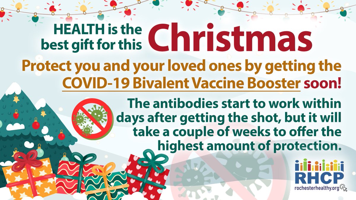 Scheduling your Covid #BivalentBooster now may be the most generous and heartfelt gift you can give to your loved ones this #Christmas! #RHCPCares 

#christmas2022 #CovidIsntOver