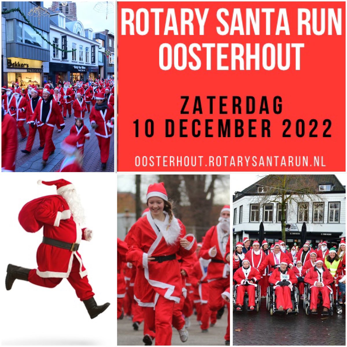 🧑🏼‍🎄| Rennen, wandelen, rollen. Je kunt op verschillende manieren meedoen aan Santa Run Oosterhout. Supergezellig en je steunt een goed doel. Bestel je tickets via de link in de bio. #santarun #kerstmannenloop #goeddoel #oosterhout #rotary