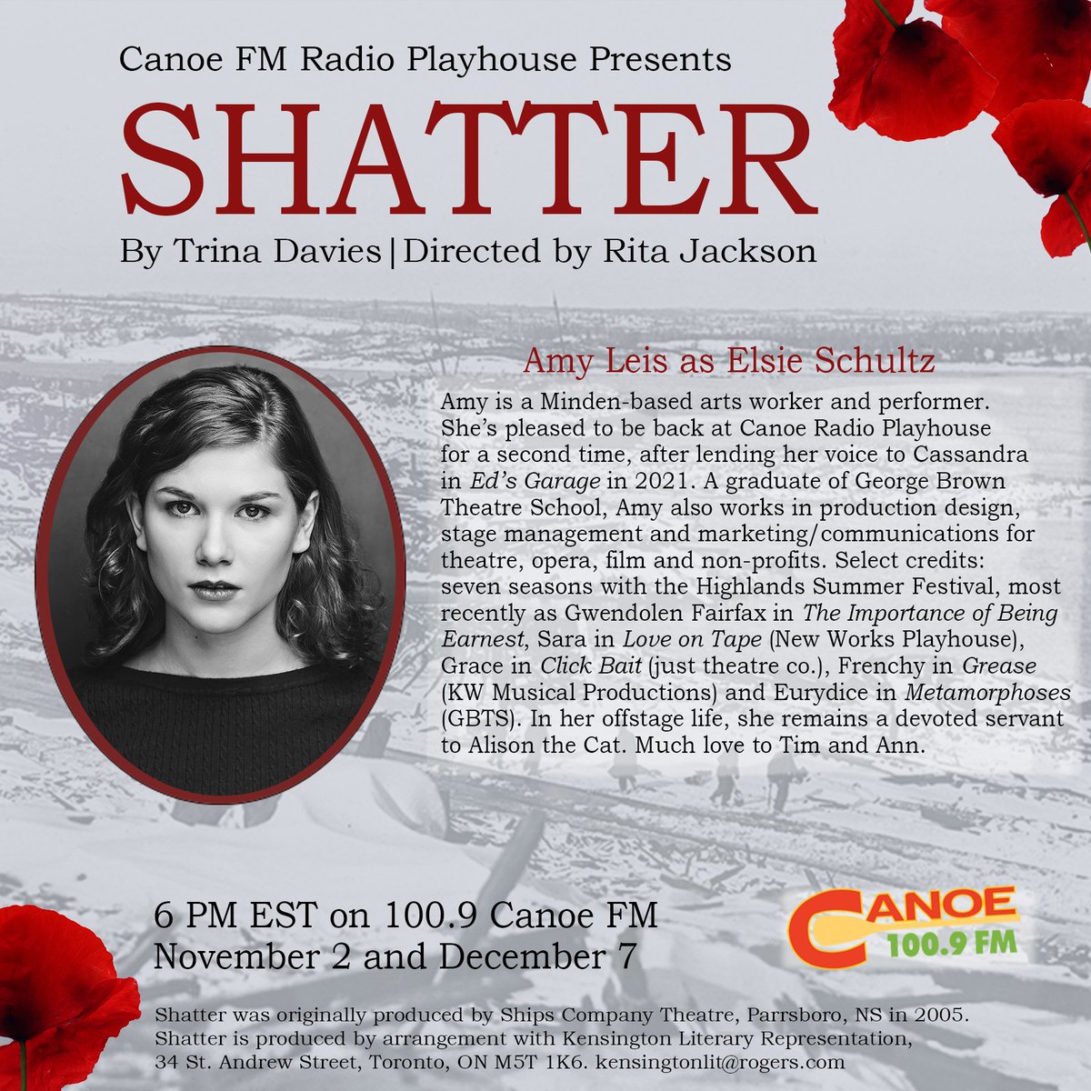 RitaCJackson's tweet photo. Meet cast of @canoeradio’s Shatter! by @TrinaLDavies The impactful &amp; thought-provoking story is told through voices of 4 young, talented actors.
Act 2 airs on Dec 7 at 6 PM. Did you miss Act 1? Catch up here: https://t.co/VMXluouOw2
#CommunityRadio #Theatre #Halifax @_amythecat https://t.co/Rt2sFYEklj