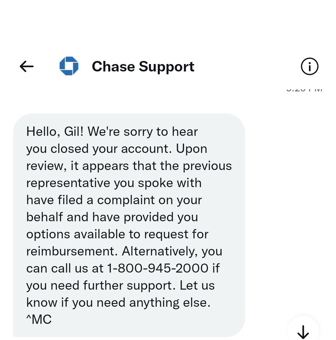 Gil_Sommer's tweet photo. @ChaseSupport Here is an example of the type of service we are talking about. The "option" to request reimbursement was sending a physical letter to a general and non named recipient.....this is what you can expect from them when they cause you to be stranded in an airport... https://t.co/FwUyGelCNe
