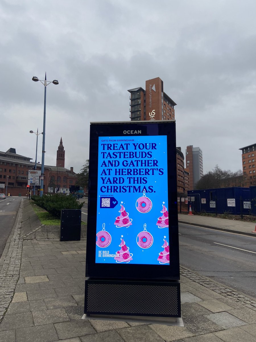 Gabriella_D_R's tweet photo. Proud moment running around Brum trying to find as many screens as possible before my train back to London - loved seeing the city council Christmas campaign created by @JayTopham inspired by place and highlighting areas unique to the city ✨ https://t.co/UZVfco2Nx4
