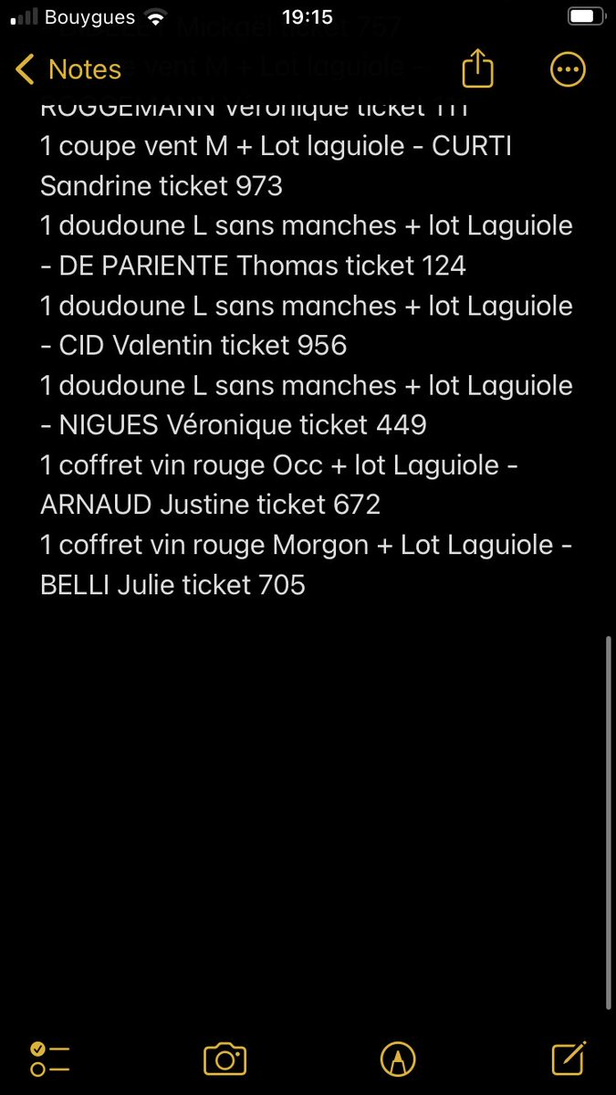 Voici les résultats de notre tombola !!!